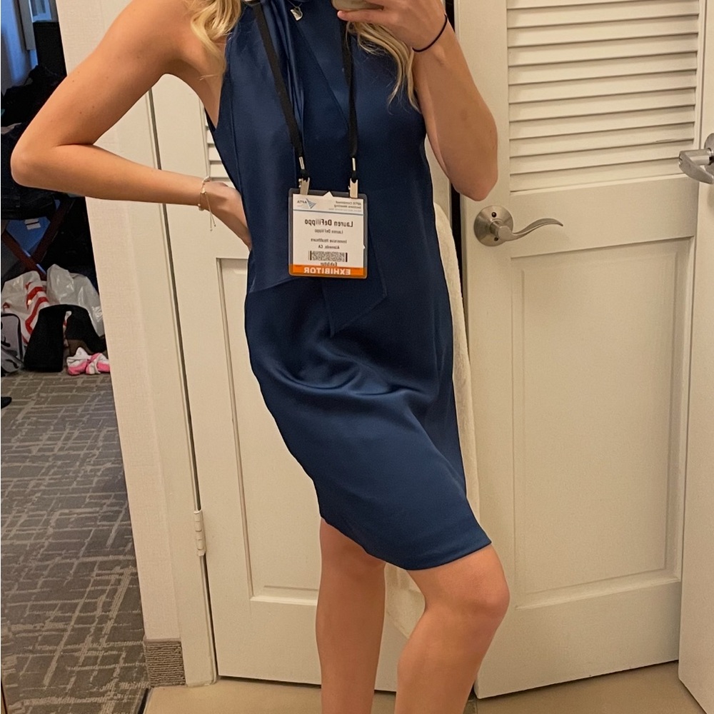 Elegant Blue Sleeveless Dress